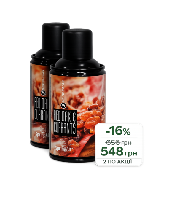 Аерозоль Spring Air® Red Oak & Currants 250 мл — святковий аромат дуба та смородини