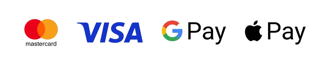 Оплата: Mastercard, Visa, Google Pay, Apple Pay